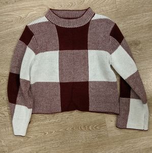 Checkered Crop Sweater